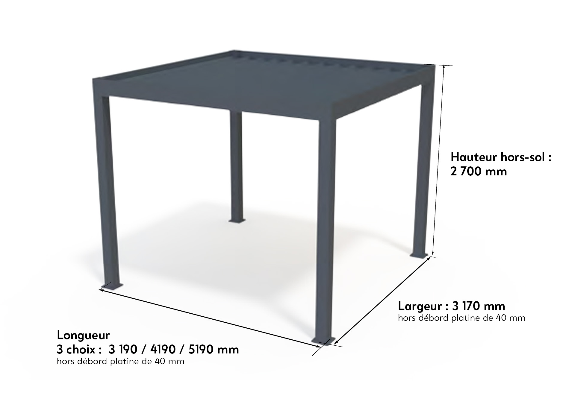 Klos Up carport dimensions
